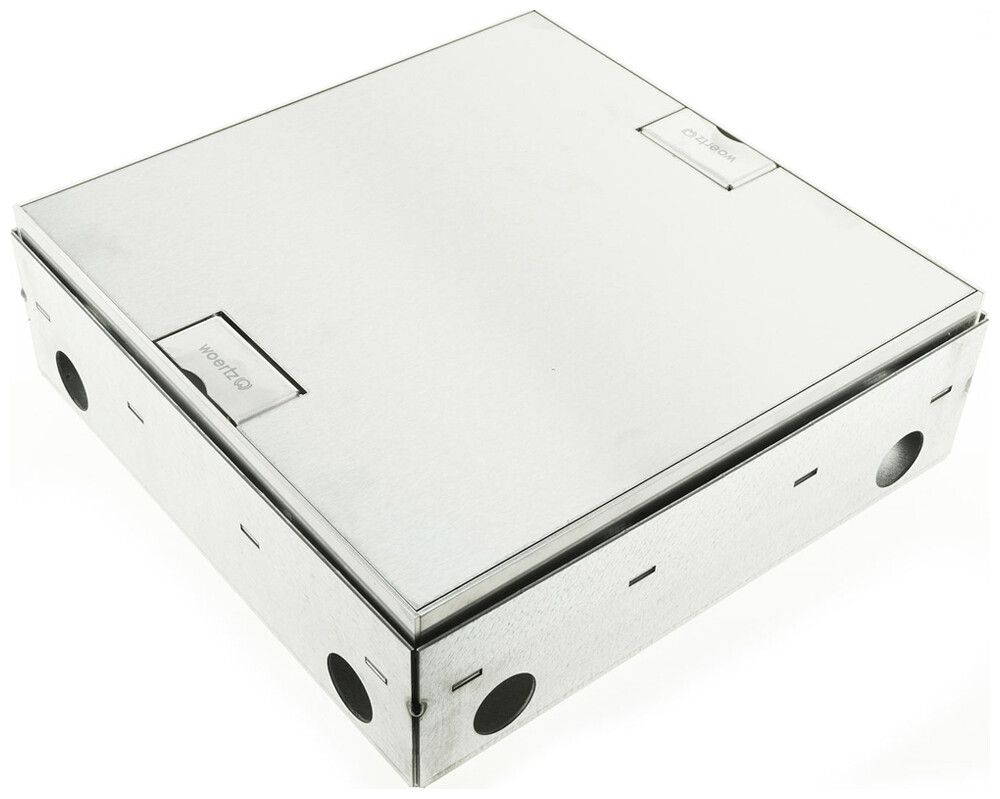 Bodendose Woertz WAK Cr 200×200×75mm Bodenhöhe 75…100mm sichtbar