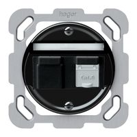 Scatola di raccordo INC origin RJ45 8(8) cat.6 obliquo 77×77mm nero