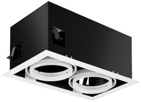 Boîtier INC LUDOSPOT 111 SQUARE CARDAN DUO, 320×180mm INC, blanc/noir