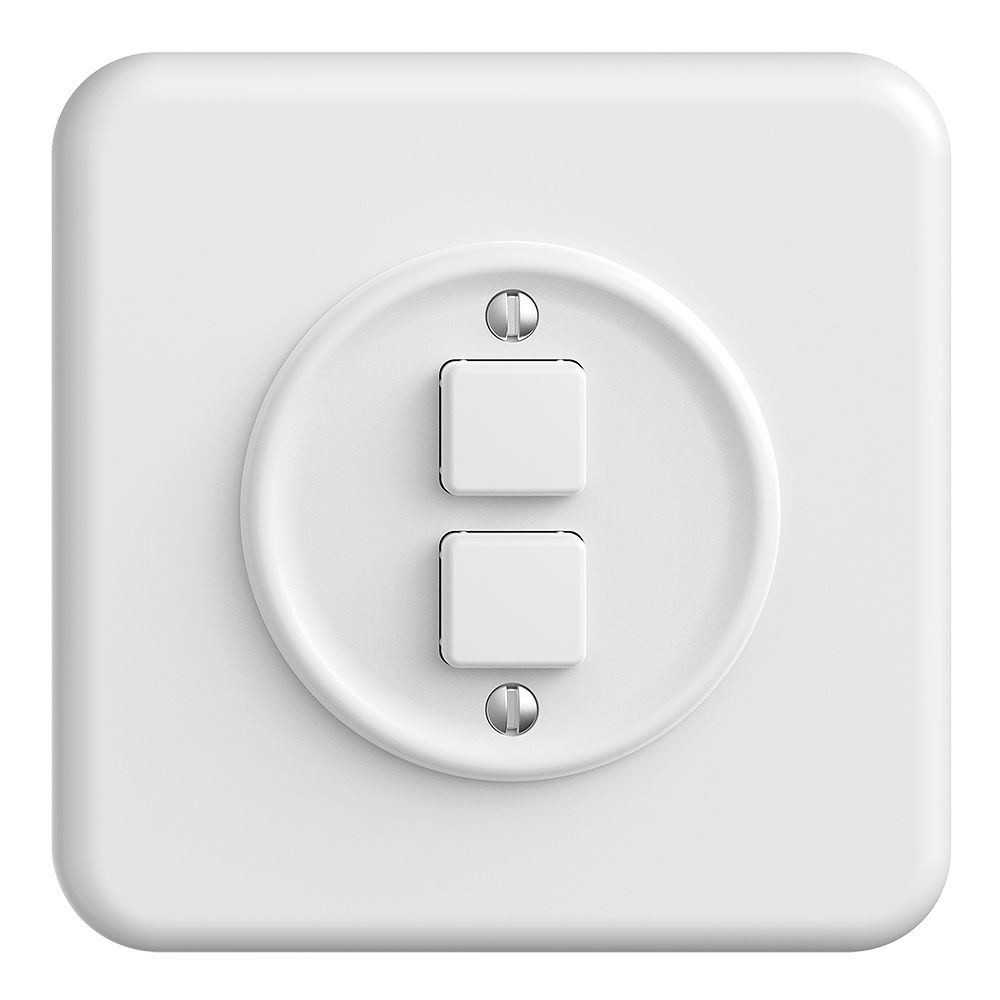 Kit de recouvrement ENC STANDARDdue pour poussoirs 2×, Ø50mm, blanc