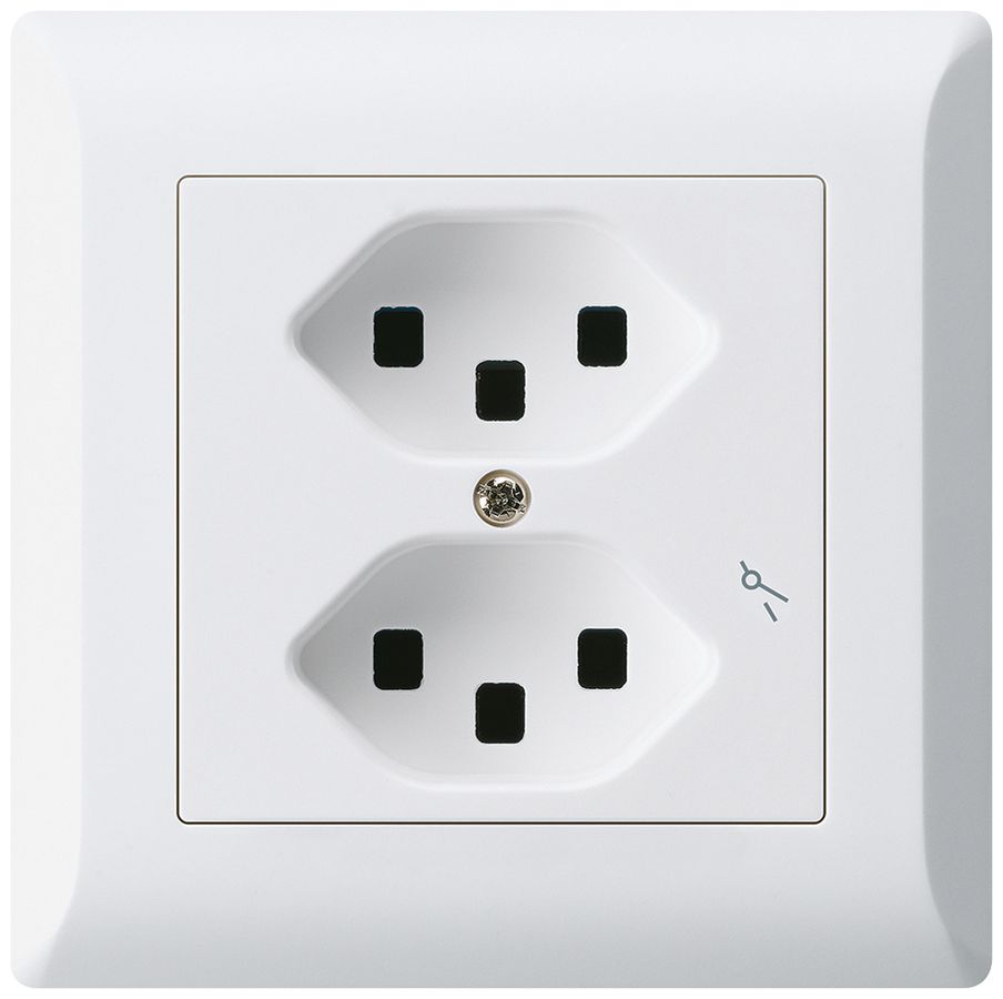 UP-Steckdose Hager kallysto.line 2×T23 1×S C ultraweiss