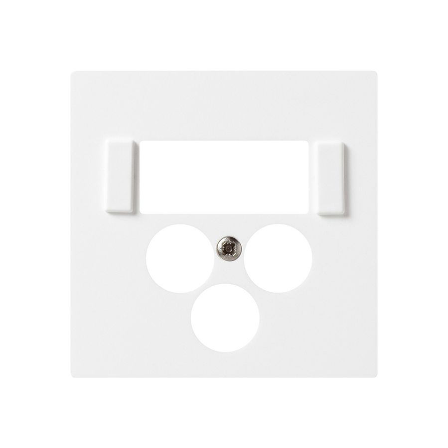 Frontplatte 3×Koax+2×RJ45 kallysto Multimedia R&M weiss