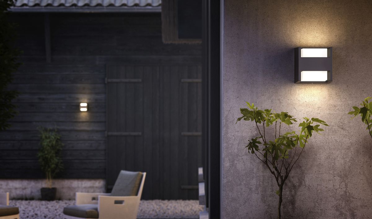 LED-Wandleuchte Arbour 4.5W 2700K 127×130×130mm IP44 anthrazit