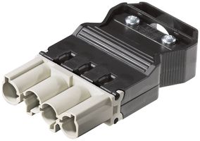 Steckerteil Wieland GST18i4S, 4P, 400V/20A, 2.5mm², kieselgrau/schwarz