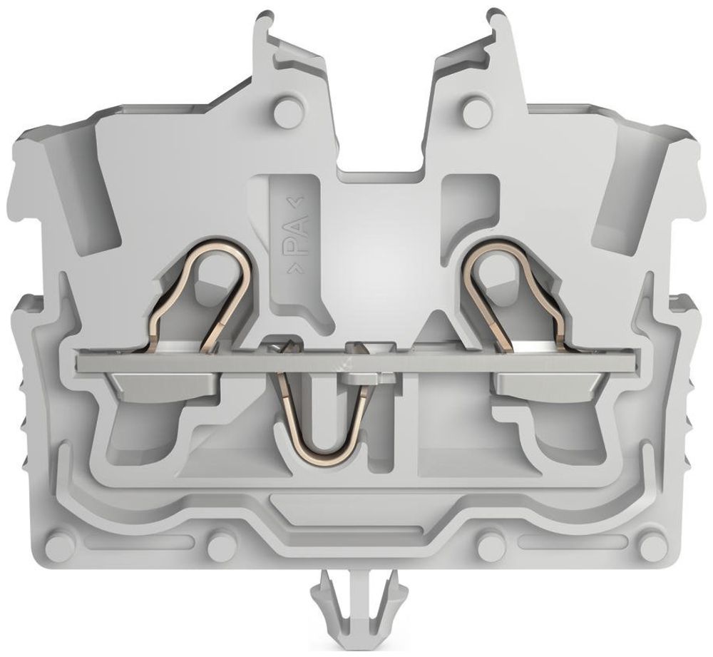 Borne de passage WAGO TopJob-S 2050 1mm² 2L 13.5A 500V a.pied de fixation gris