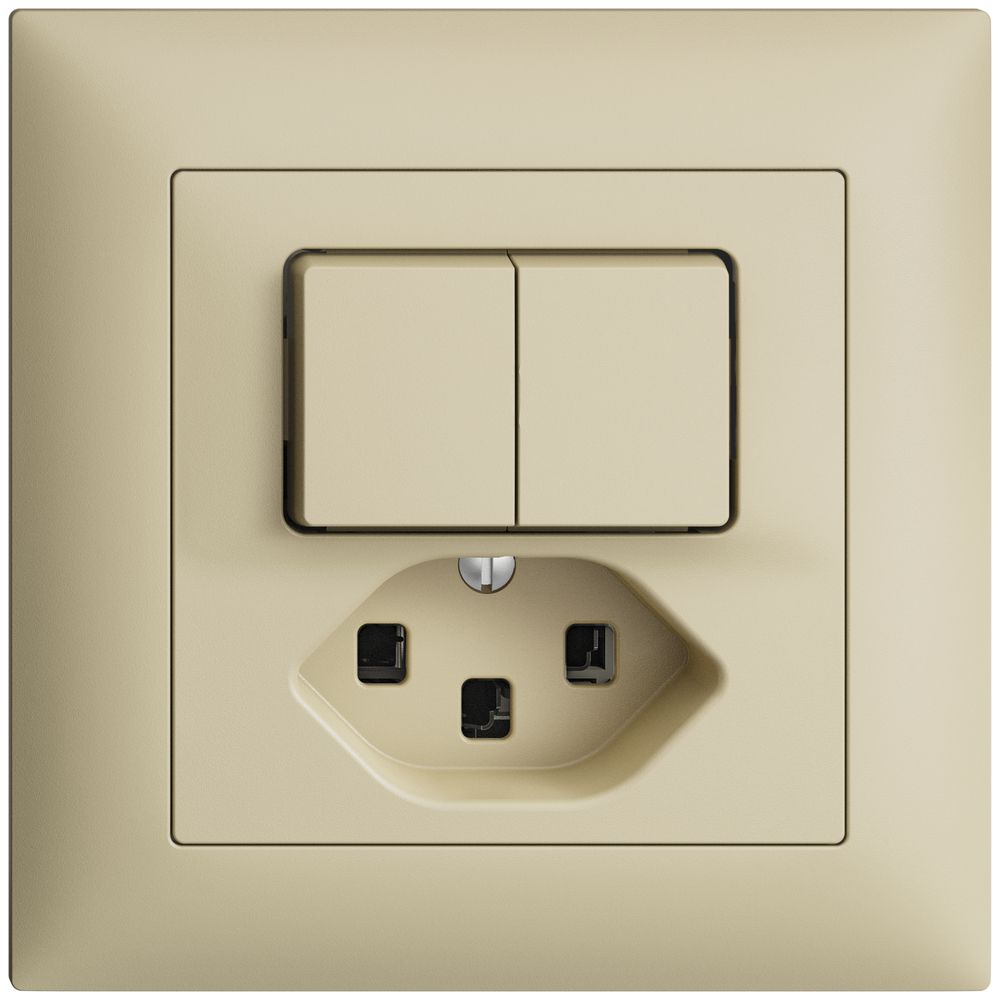 UP-Kombination 1/3+3/1L+T23 vanille, 16A EDIZIOdue