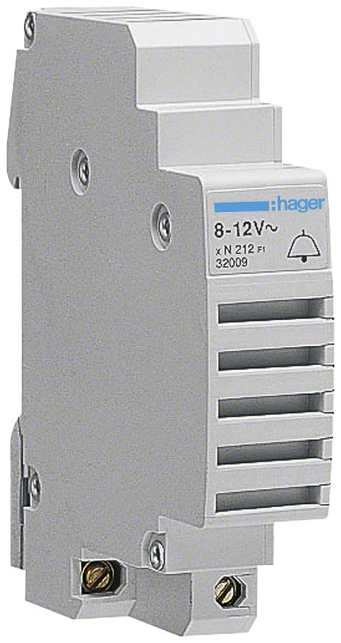 EB-Läutwerk Hager 230V AC 85dB 1TE lichtgrau