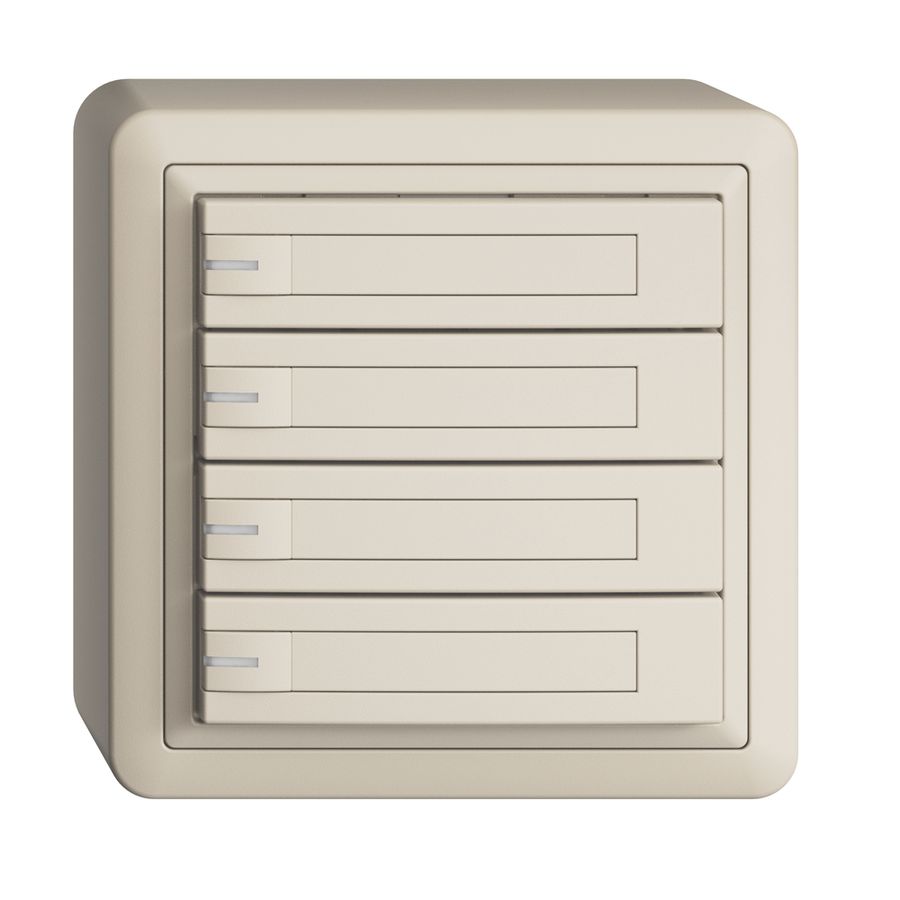 AP-KNX-Taster RGB EDUE, 250mW, m.RGB-LED, m.Papier., 4×Taste, 1×Tastenb., crema