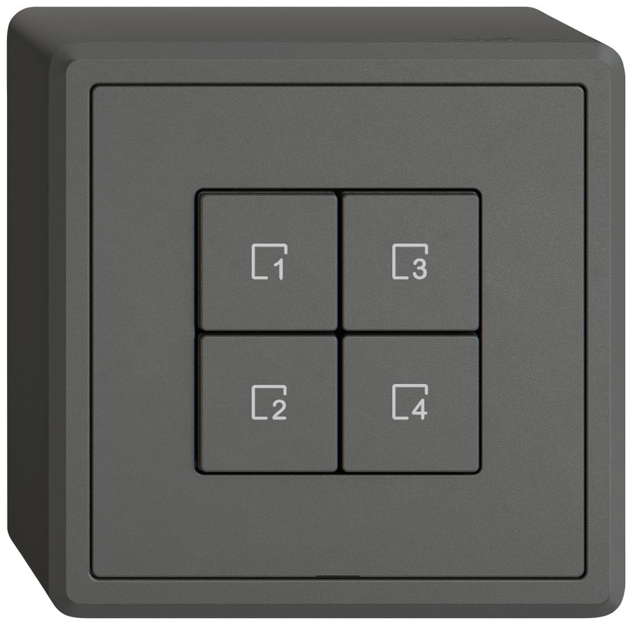 Poussoir scènes AP EDIZIO.liv Wiser SNAPFIX® 4 scènes 4 touches grf