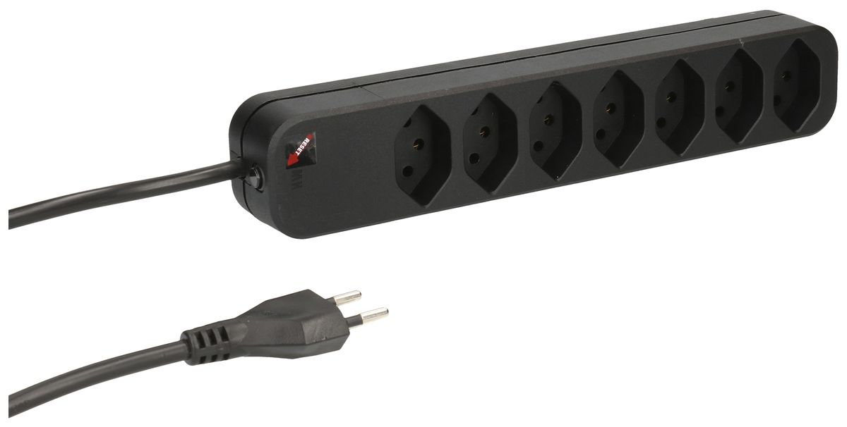 Presa multipla MAX HAURI SWISS LINE 10A 7×T13 5m nero