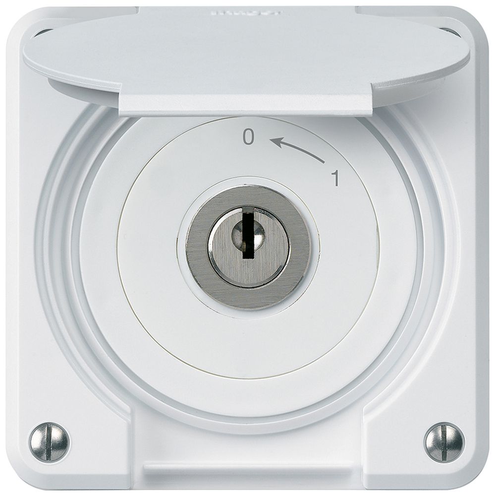 Contact pivotant à clé ENC robusto IP55 blanc avec clapet 2P pour combinaison