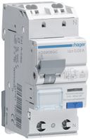 FI/LS-Schalter Hager RCBO QC 2P 230V Char.C 6A 0.03A Typ A 6kA 2TE
