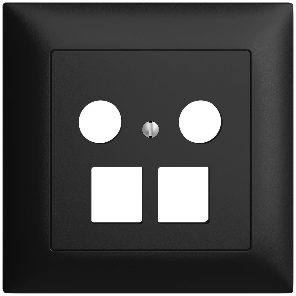 Kit d.recouvrement ENC Edue FMI, p.prise multimédia, p.2×RJ45 Keystone schwarz