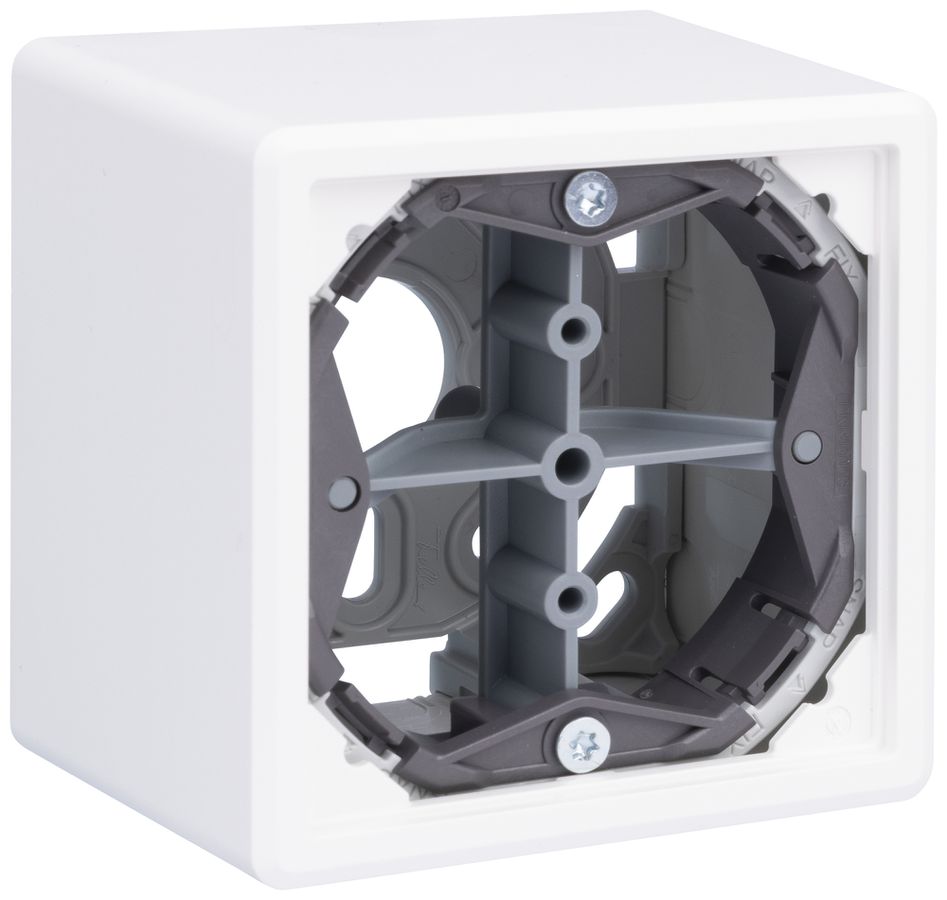 Adattatore AP R&M diritto per 4×CU/FO 60×60mm bianco