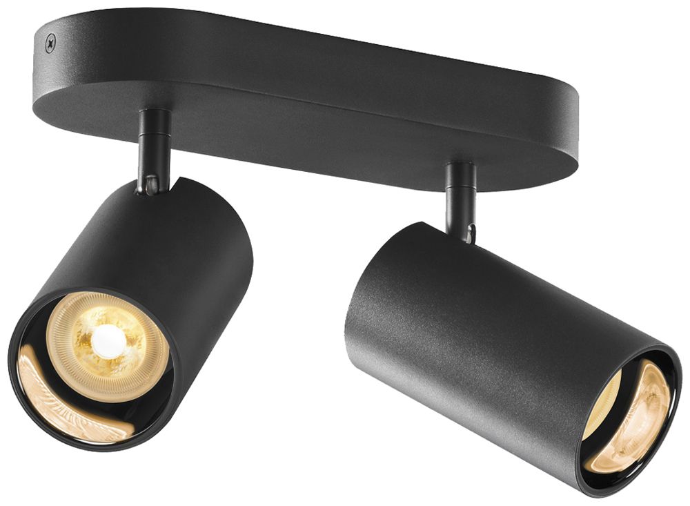 Spot SLV ASTO TUBE GU10 2×10W Ø70×125mm nero