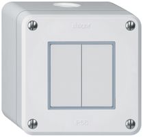 Pulsante KNX AP Hager BA robusto Q doppio 86×86mm bianco