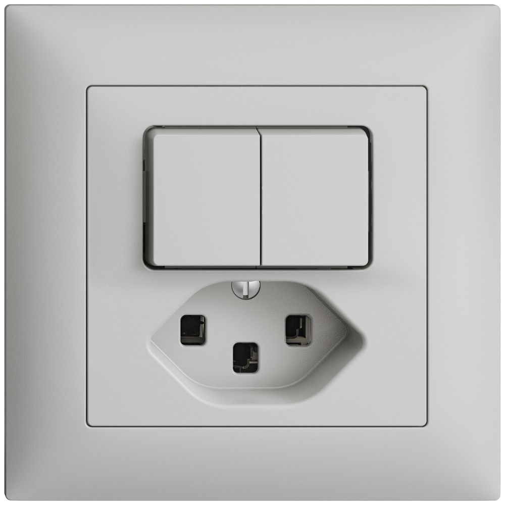 UP-Kombination A-R+3/1L+T23 16A EDIZIOdue hellgrau