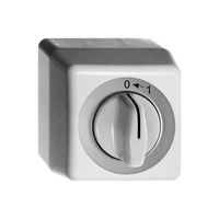 AP-Schwenktaster 0<-1/2P weiss mit Drehgriff