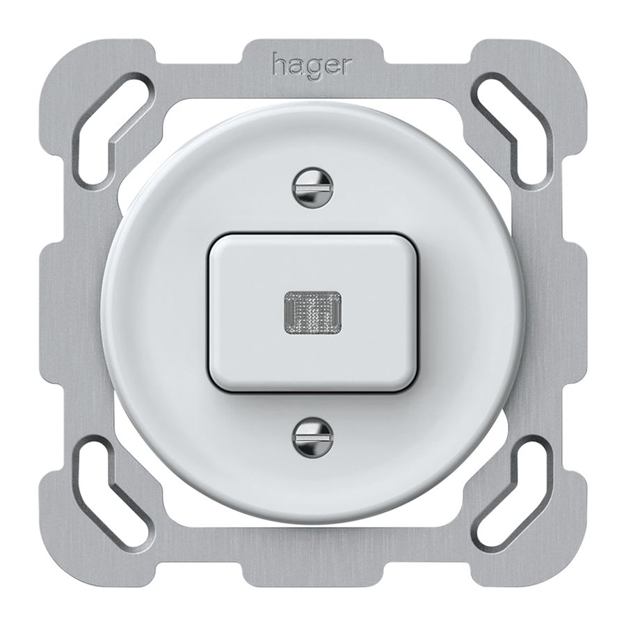 UP-Leuchtdrucktaster origin 1×Taste beleuchtet 1CO 1P 0<1 10A 230V 77×77mm weiss