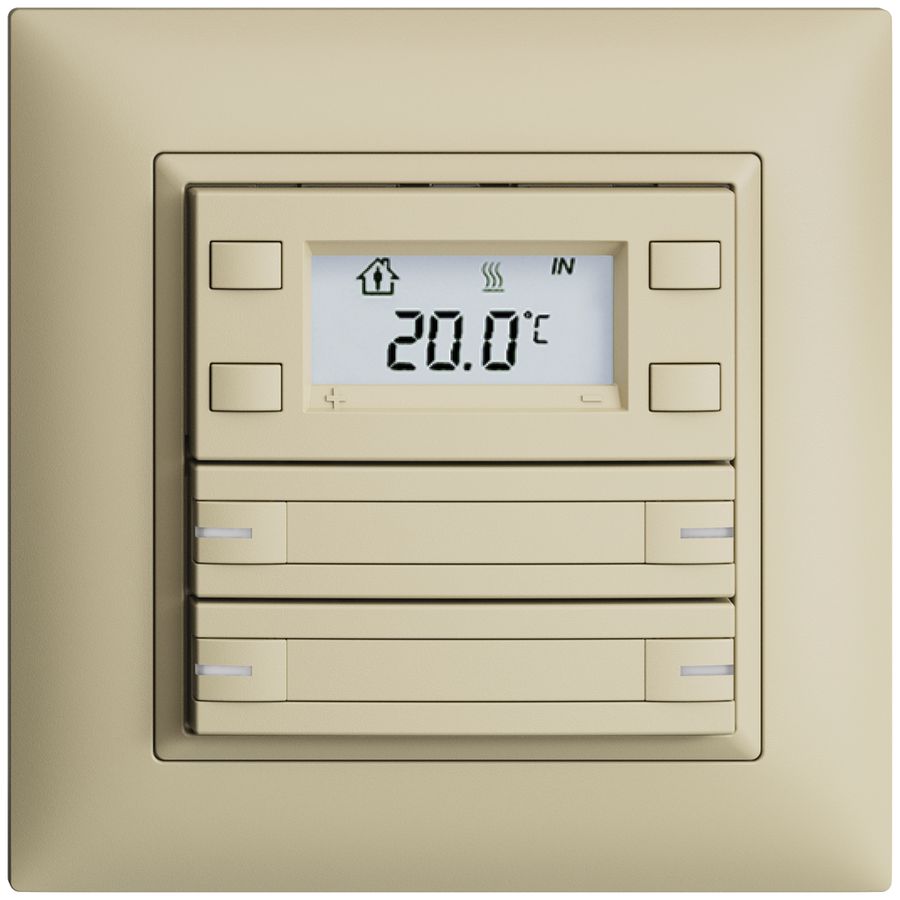 Poussoir RTH ENC KNX 4× EDIZIOdue FMI vanille, avec pap.+LED RGB