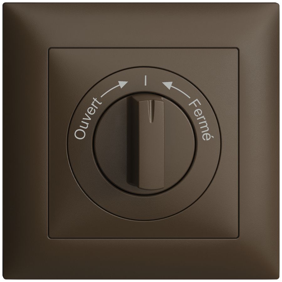 Frontset EDIZIOdue Ouvert->I<-Fermé coffee 88×88mm für Schwenktaster