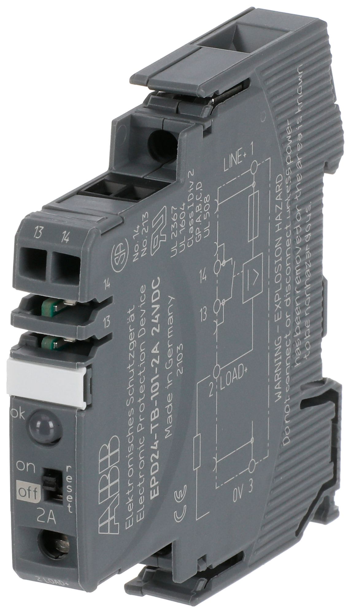 REG-Geräteschutzschalter ABB EPD24-TB-101 24V elektronisch 2A NO 20000µF