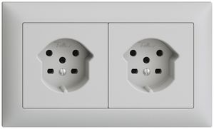 UP-Kombination I-I EDIZIOdue 2×T15 horizontal hellgrau