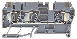 Borne de passage joignable WZ 0.2…2.5mm² 20A 600V ressort 3×1 rail DIN 35mm gr