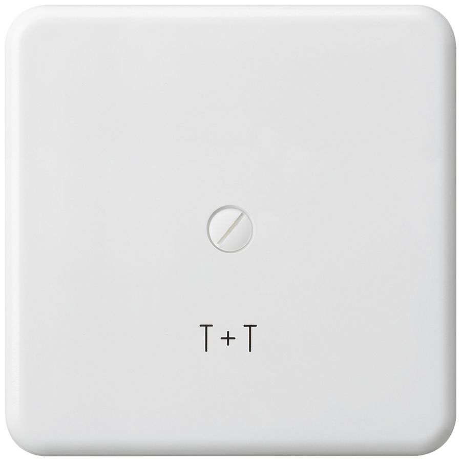 UP-Abdeckplatte basico Gr.III Isolierstoff Gravur T+T weiss