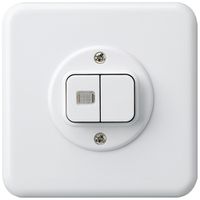 UP-Frontset basico weiss mit 1 Linse Doppeldruckknopf86×86mm