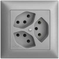 Prise ENC EDIZIOdue 3×T13 silver 1×S