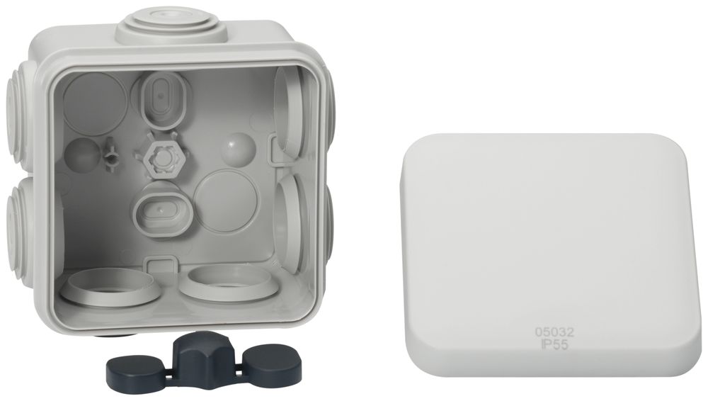 AP-Abzweigdose Mureva 65×65×45mm leer grau IP55