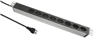 Steckdosenleiste 19" Elcase, 8×T23, 3m T23, 1HE, Al schwarz