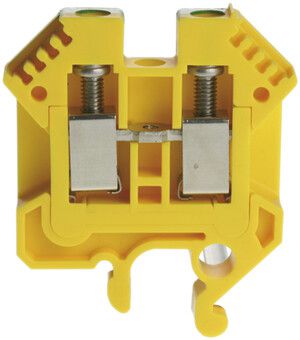 Borne de passage joignable Woertz 0.5…6mm² 41A 1000V vis 2×1 barre G vert/jaune