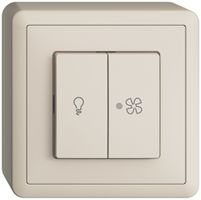 Interrupteur AP pour lum.et ventil. EDIZIOdue crema, contrôle, LED jaune