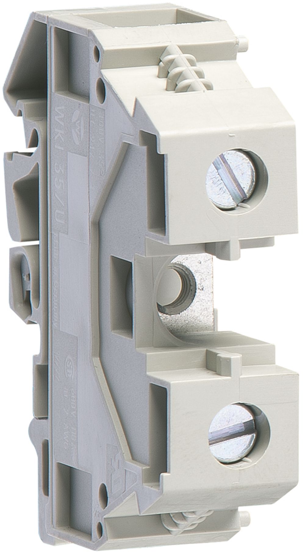 Borne de passage Hager 35mm², L, 400V/125A, à vis, ouvert sur le côté