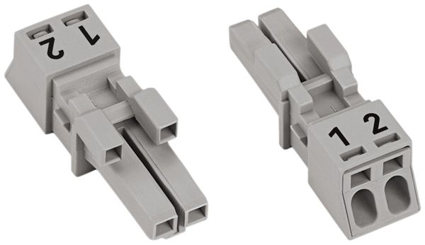 Prise WAGO 2L 0.25…1.5mm² gris cod.B 16A 250V sans boîtier décharge traction