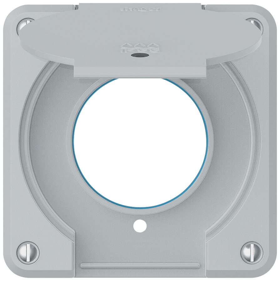 Oberteil robusto für Steckdose IP55 mit Runddichtung & Linse hellgrau