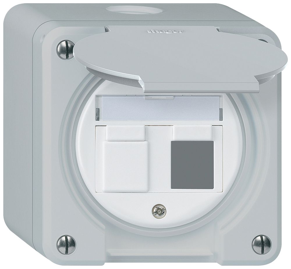 Kit de montage AP robusto IP55 plat gris pour 2×Keystone