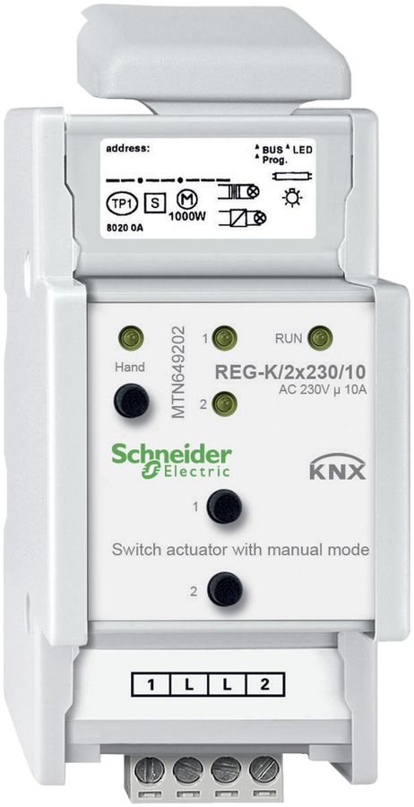 Attuatore-commutatore AMD KNX SE, 2×230V, MTN649202
