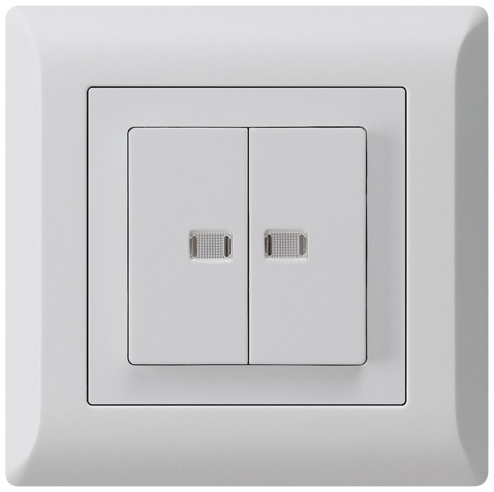 UP-Leuchttaster kallysto.line 2×A-R/1P mit 2 Linsen hellgrau