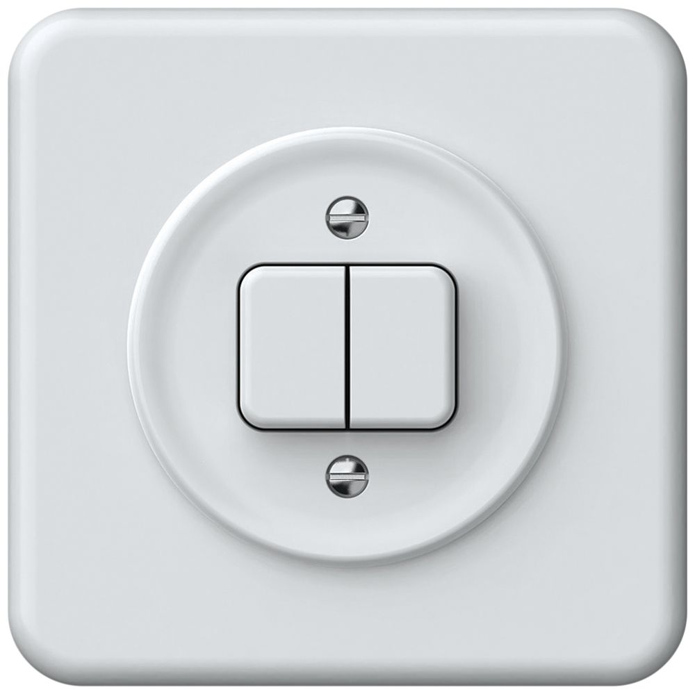 Poussoir ENC origin 2×touches 2CO 1P 0<1 10A 230V 92×92mm blanc