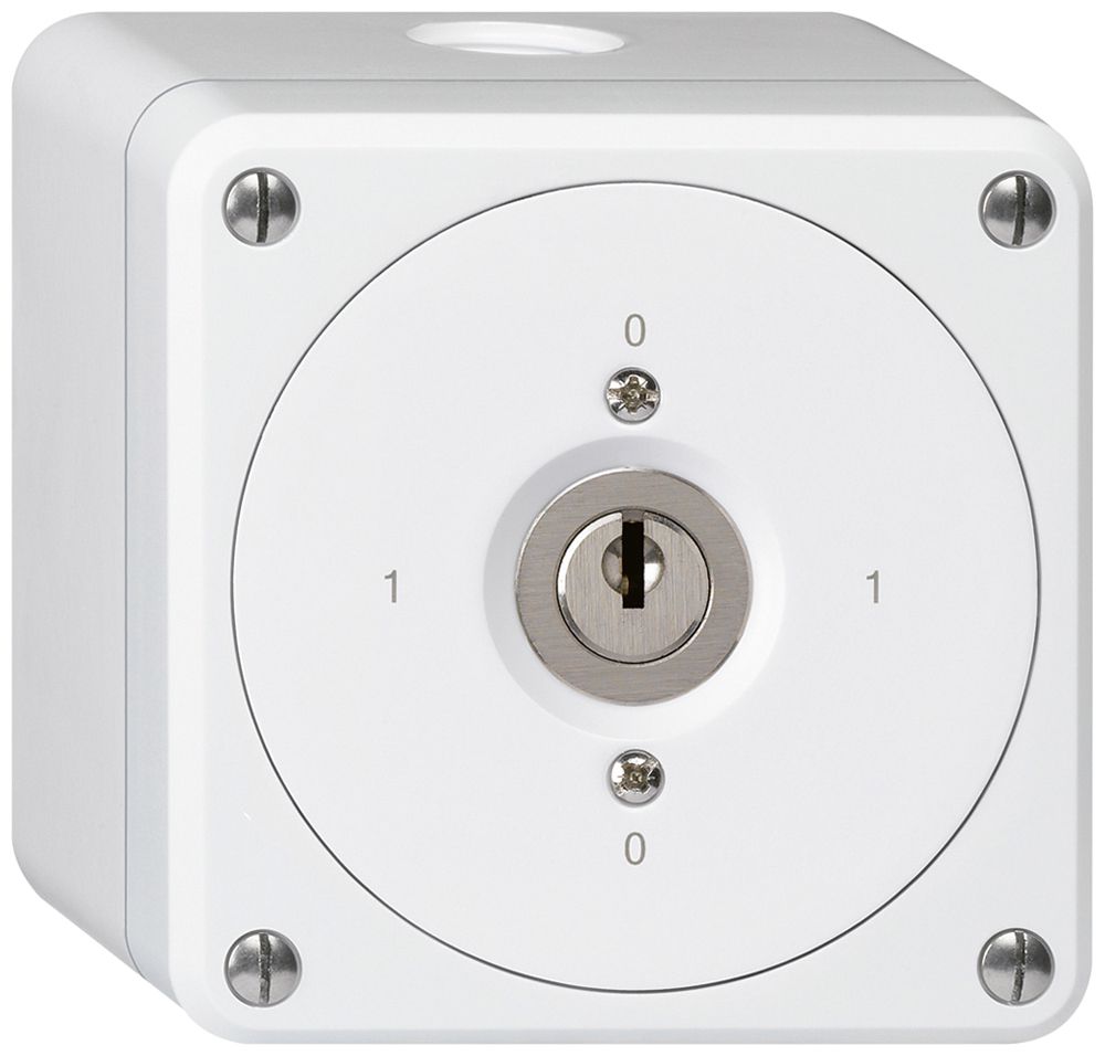 Interruttore a chiave AP robusto senza copertura 0/2P bianco