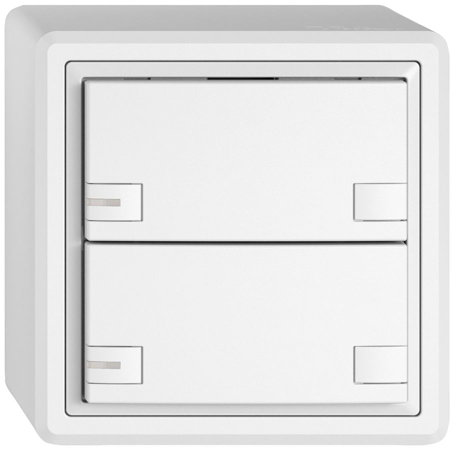 AP-Universaltaster EDIZIO.liv UNI SNAPFIX® 12…48V m.LED blau 2× 2-Tbed.ws