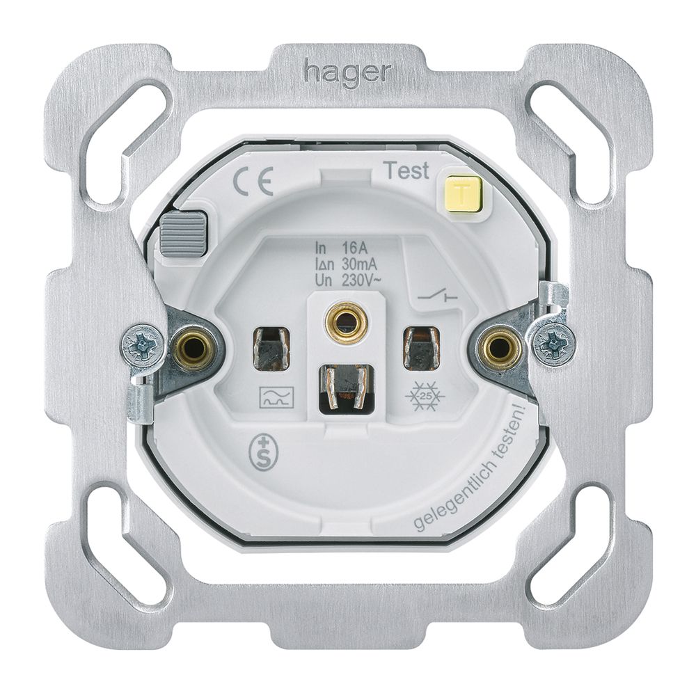 Intérieur pour prise Hager F 16A FI 30mA avec plaque de fixation