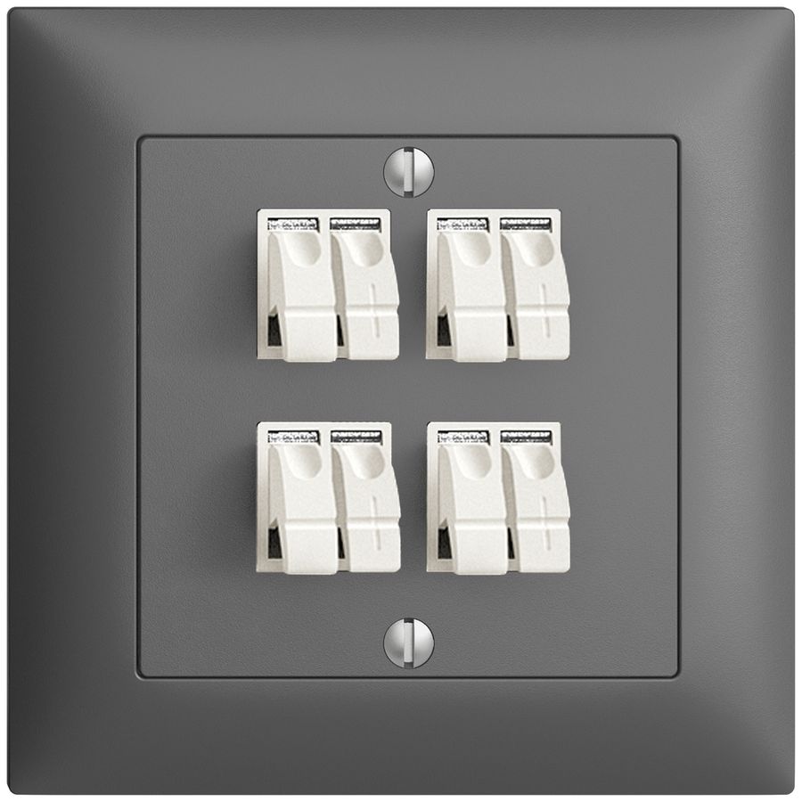 UP-Audiodose FMI 4×dunkelgrau ITplus Klemmanschluss für 4 LS