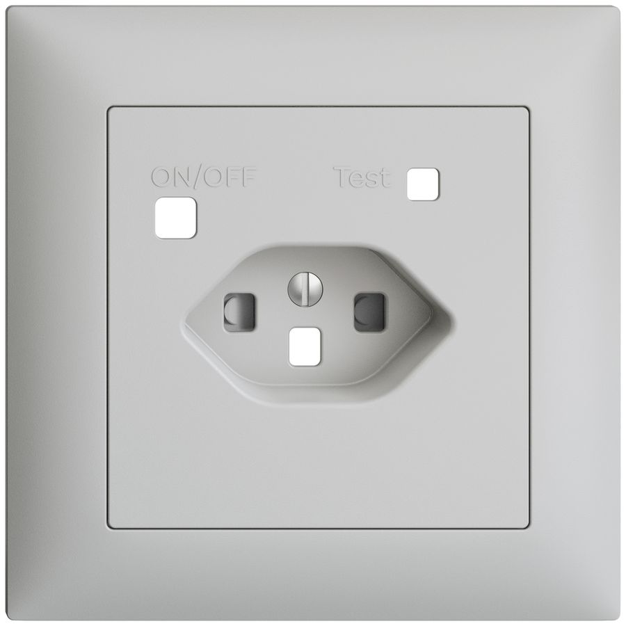 Frontset EDIZIOdue zu FI-Steckdose FMI, T23, shutter, hellgrau