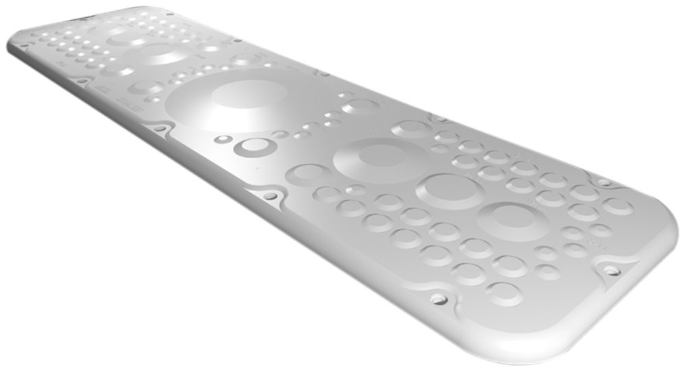 Flanschplatte Rittal AX, mit Membranen, 534×149mm, Kunststoff