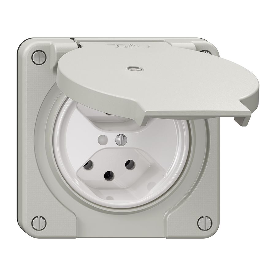 Steckdose NEVO N.CO, 2×T13, IP21, m.LED, lichtgrau