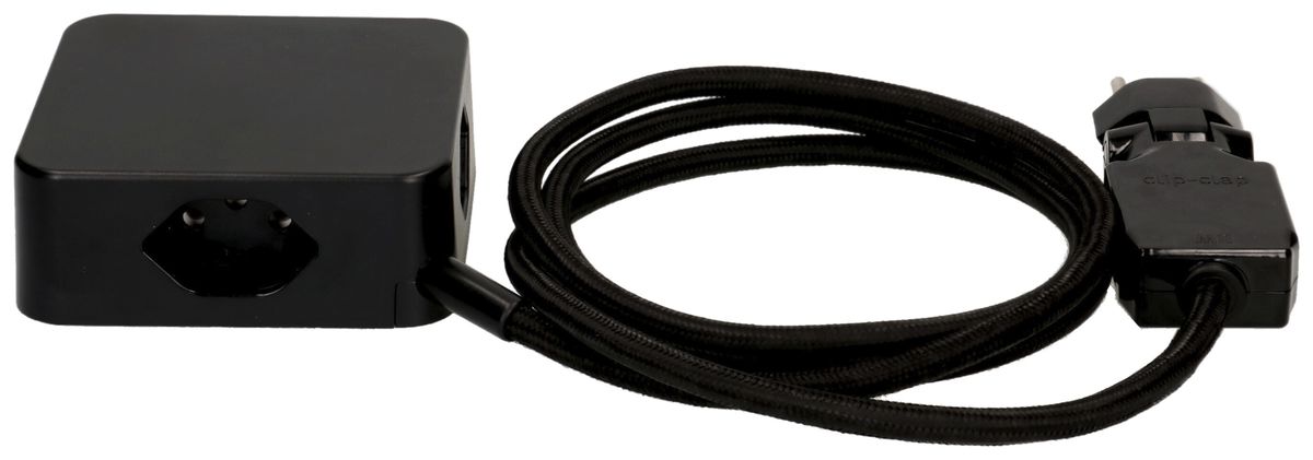 Mehrfachstecker MH Cube 3×T13 1×USB-A/1×USB-C sz Kabel 2m sz